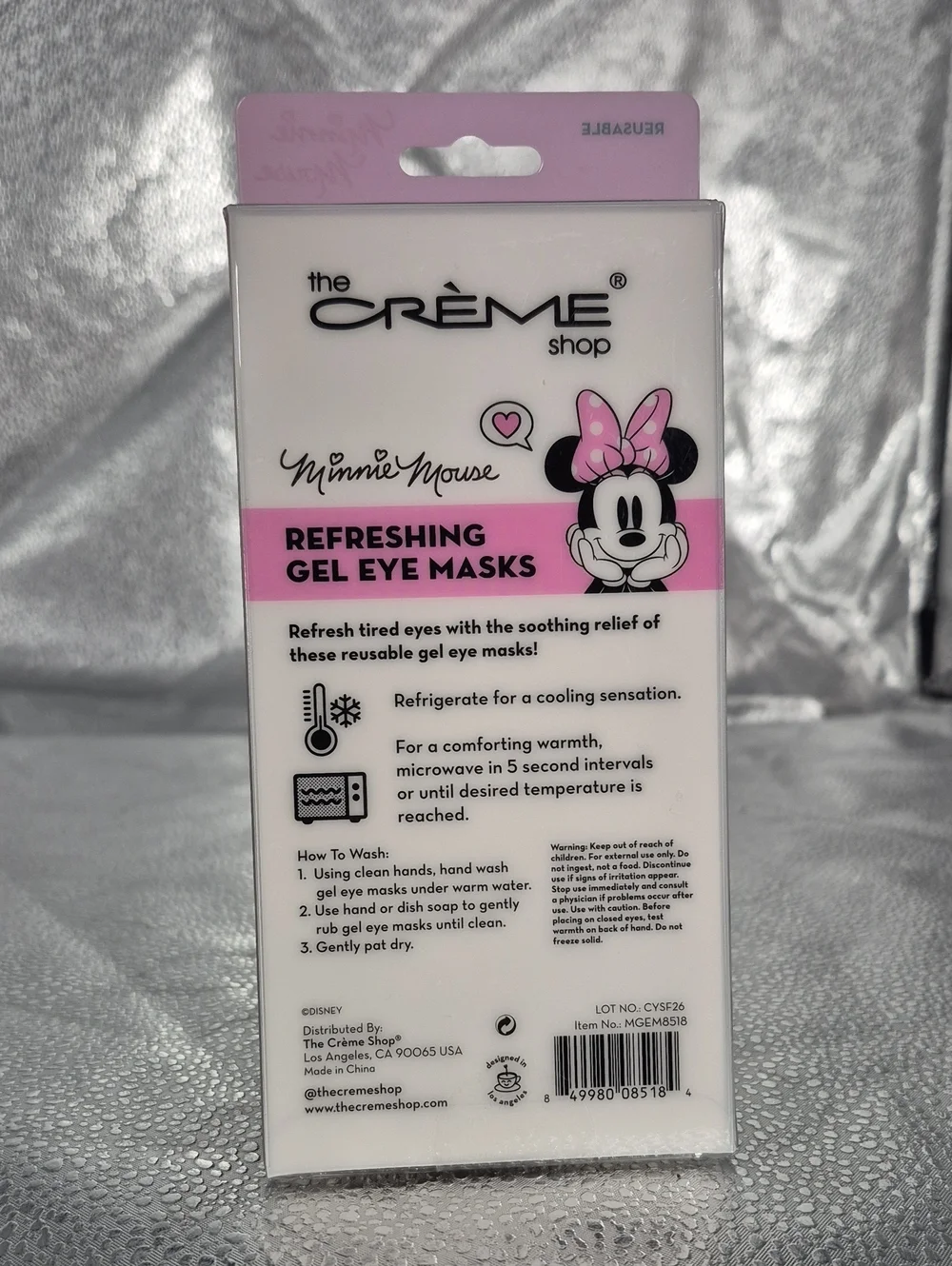 The Crème Shop x Disney Minnie Mouse Pink Glitter Gel Eye Masks (Set of 2)